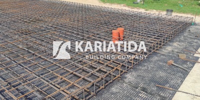 Строительная компания Кариатида-СТРОЙ выполнила армирование плиты фундамента загородного дома.